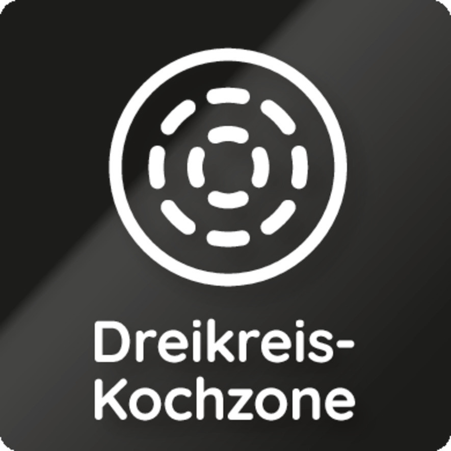 Je nach Topfgröße bis zu 3 Heizkreise zuschaltbar (12 cm, 16,5 cm und 21 cm).