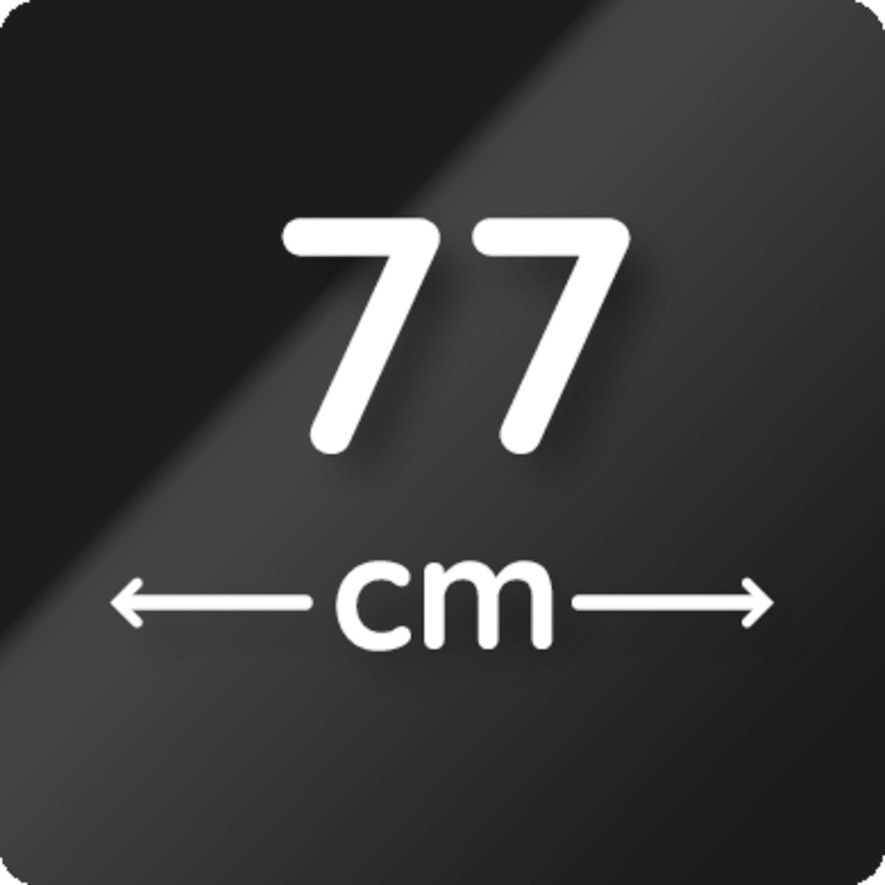 Gerätebreite 77 cm.